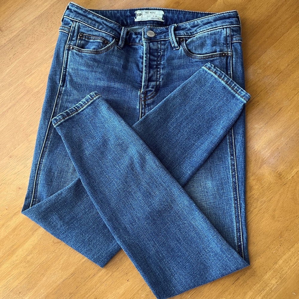 FREE PEOPLE Skinny Blue Denim Jeans Women’s Size 26